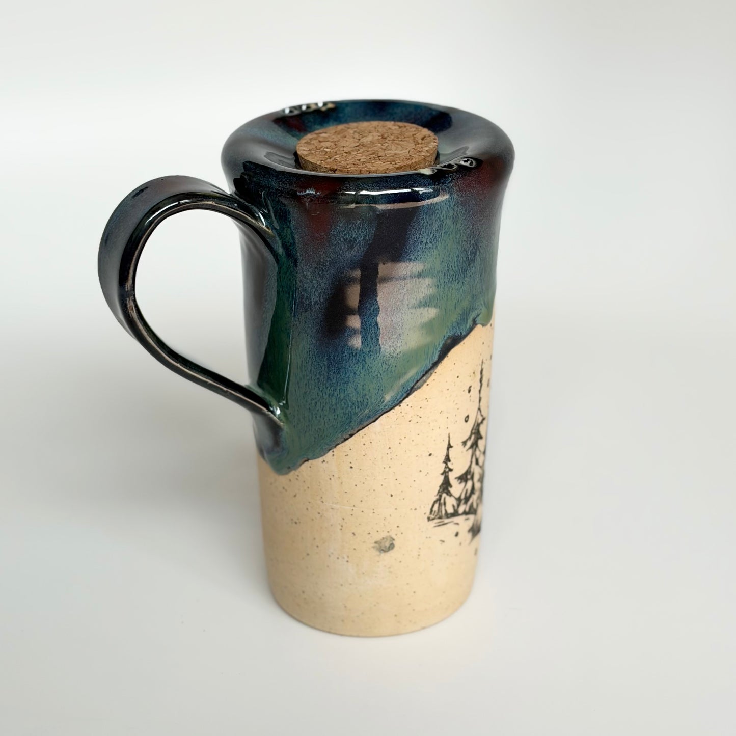 Snowy Trees Travel Mug (Northern Lights)
