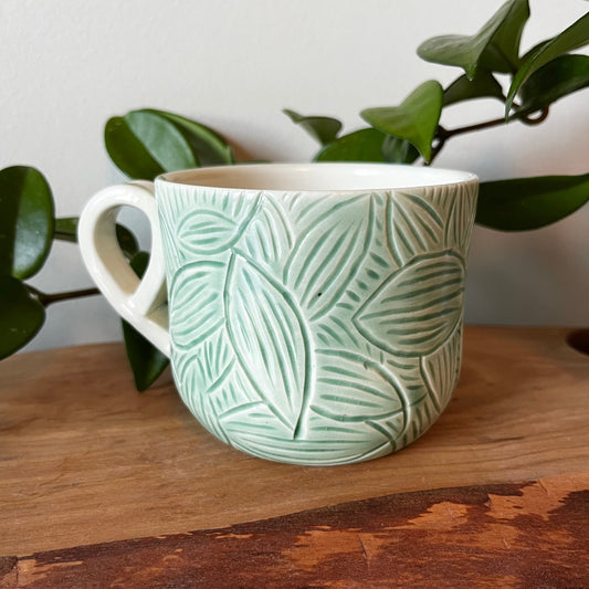 Carved Leaf Mug