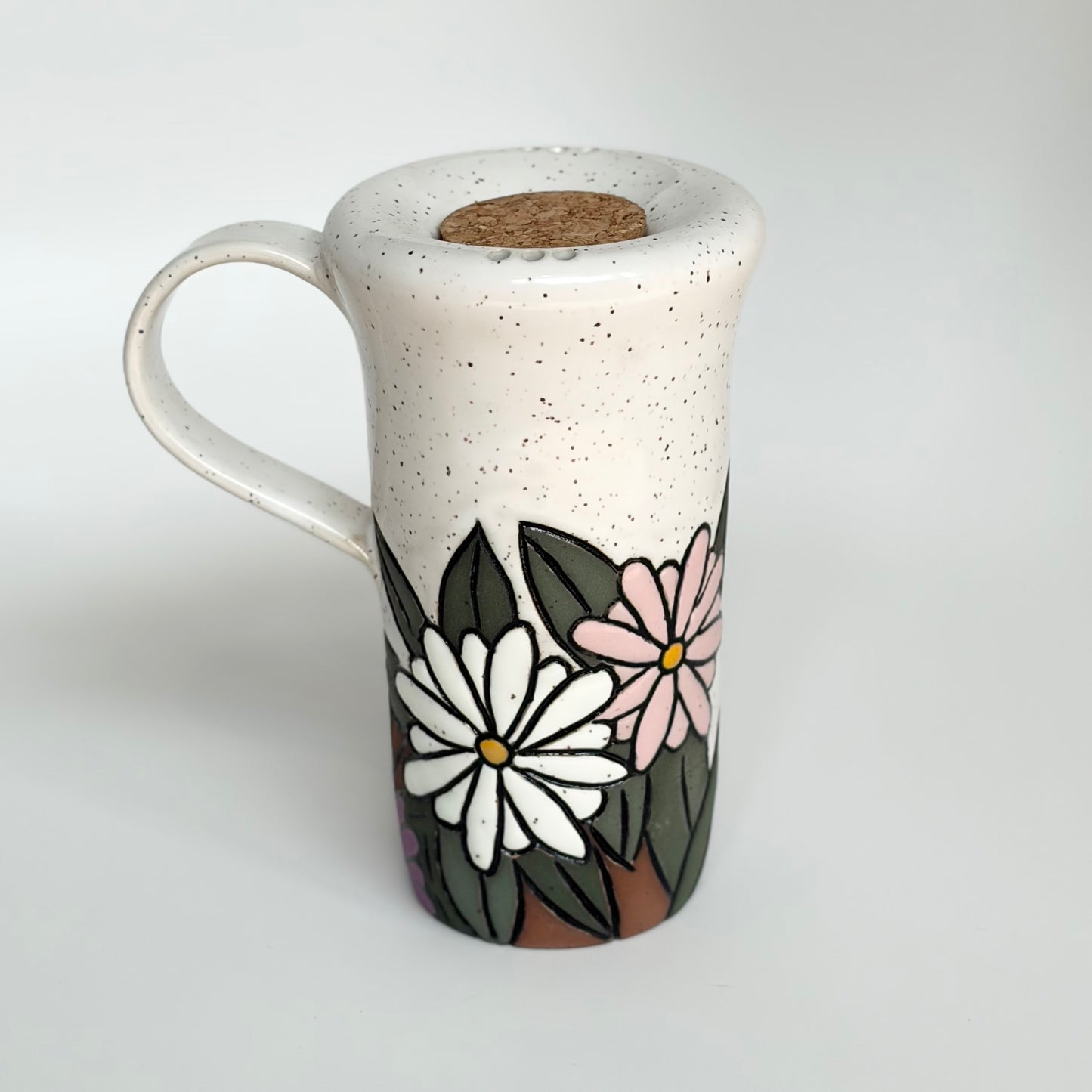 Carved Flower Travel Mug