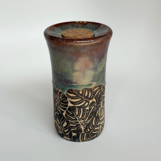 Black Monstera Travel Tumbler