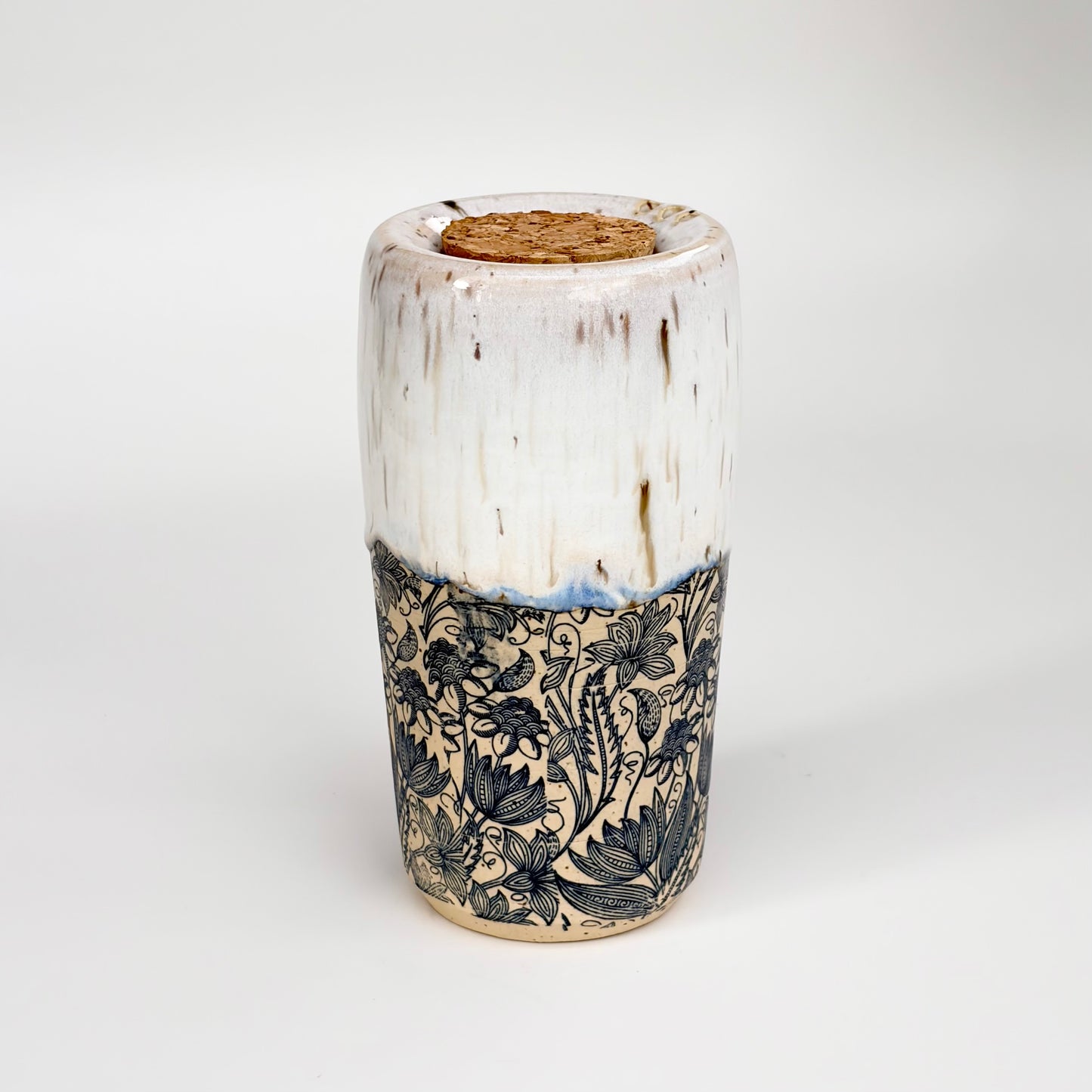 Blue Floral Travel Tumbler