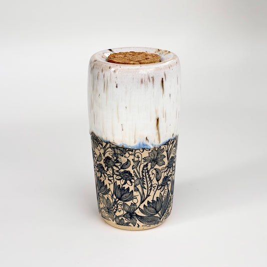 Blue Floral Travel Tumbler