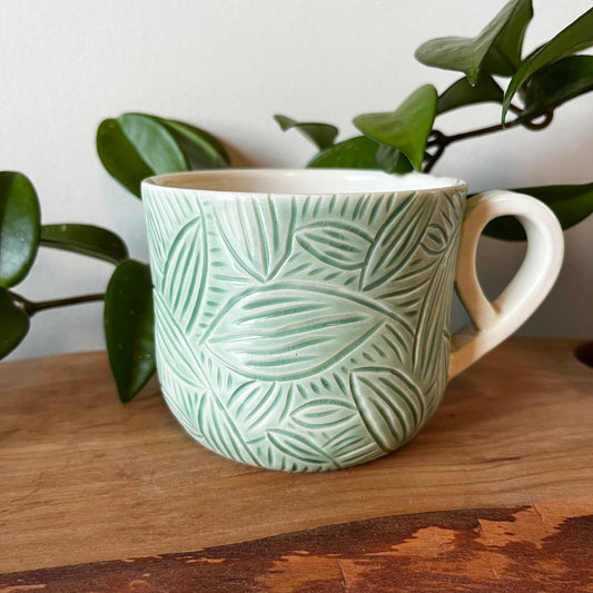 Carved Leaf Mug