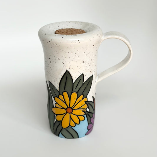 Carved Flower Travel Mug
