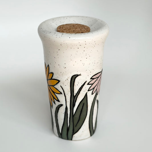 Carved Flower Travel Tumbler