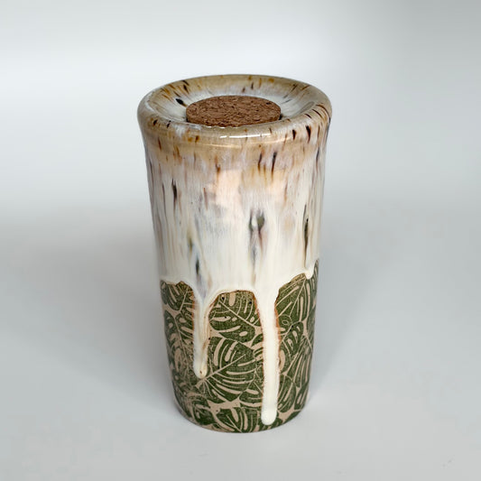 Green Monstera Travel Tumbler