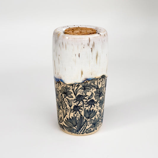 Blue Floral Travel Tumbler